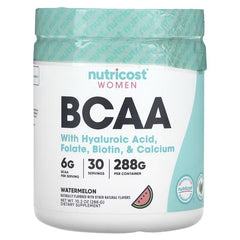 Nutricost Women's BCAA Powder with Hyaluronic Acid, Folate, Biotin & Calcium – Watermelon, 10.2 oz (288 g)