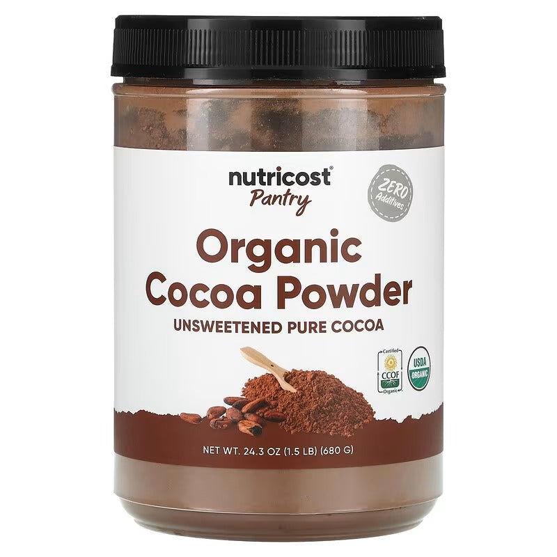 Nutricost Pantry Organic Cocoa Powder – Unsweetened, 24.3 oz (680 g)
