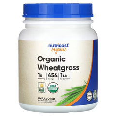 Nutricost Organic Wheatgrass Powder – Unflavored, 16 oz (454 g)