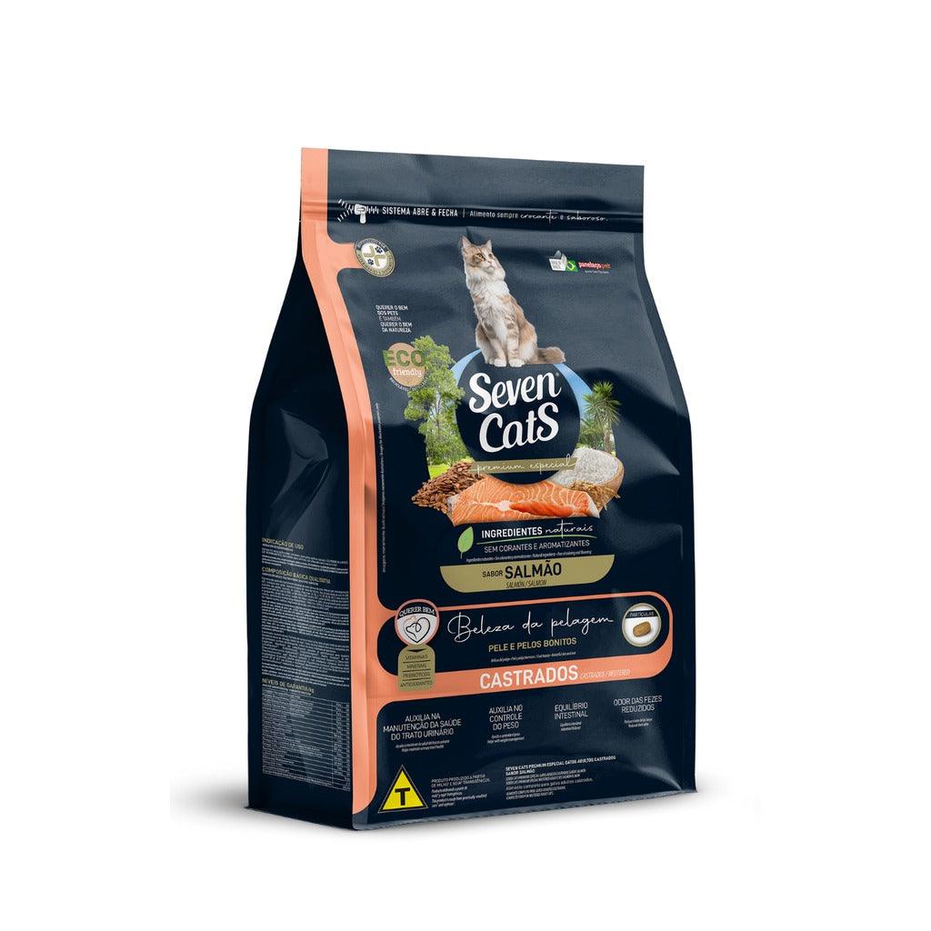 Seven Cats salmon cat food bag, 1 kg