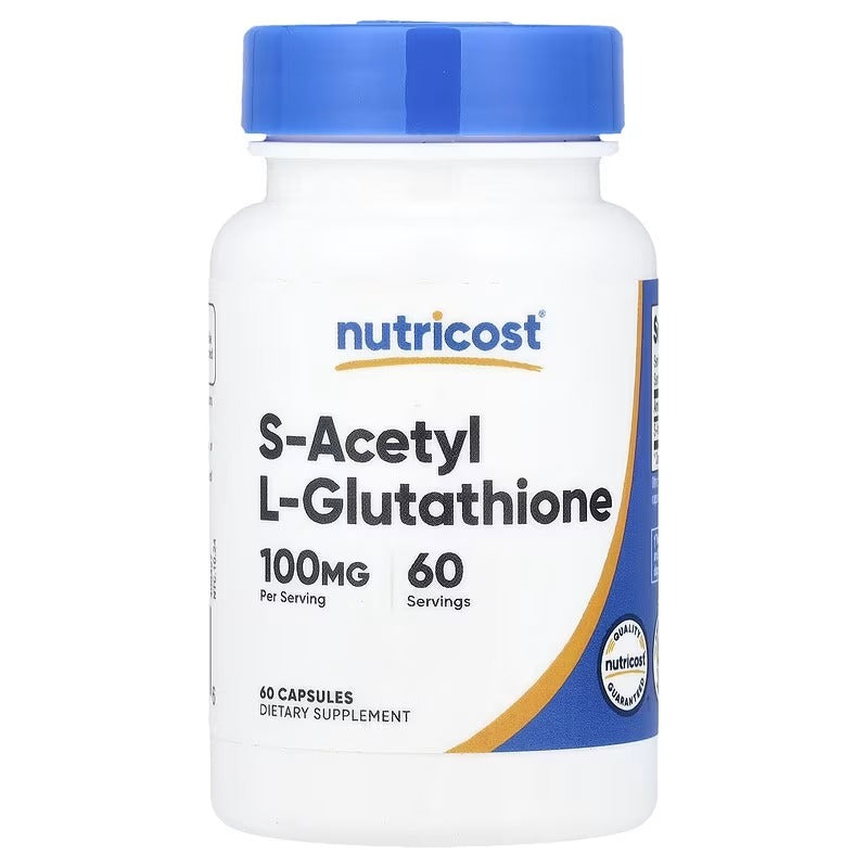Nutricost S-Acetyl L-Glutathione, 100 mg, 60 Capsules – Antioxidant Supplement