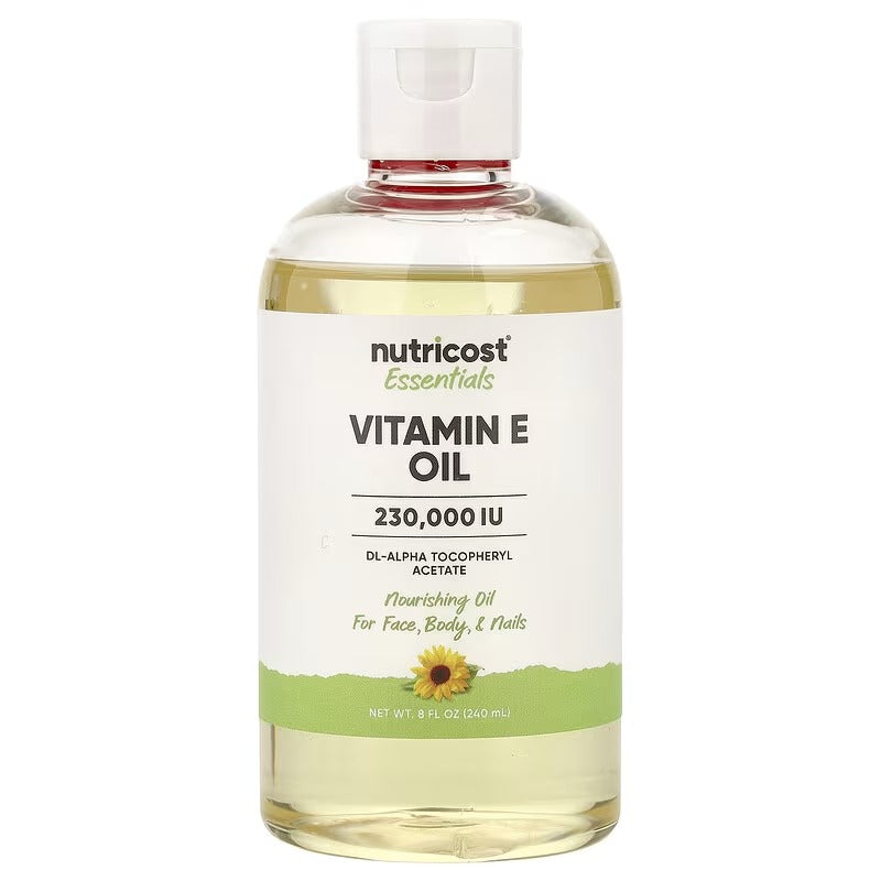 Nutricost Essentials Vitamin E Oil, 8 fl oz (240 ml) – Moisturizing Skin & Hair Oil