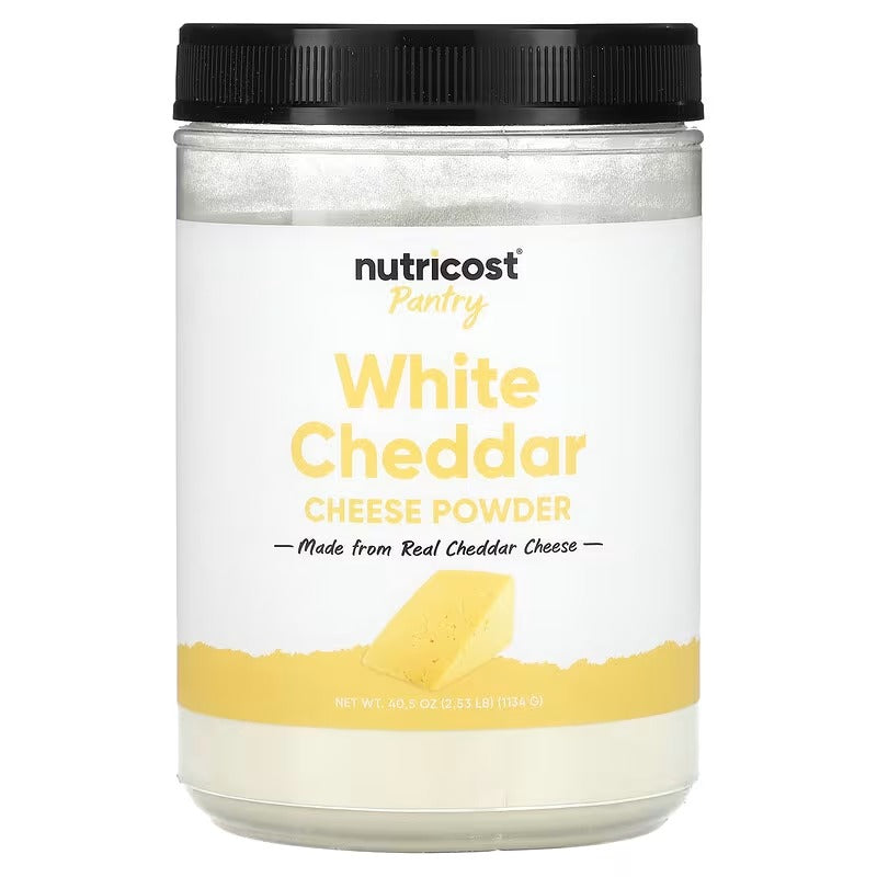 Nutricost Pantry White Cheddar Cheese Powder, 40.5 oz (1,134 g) – Rich & Creamy Cheese Seasoning