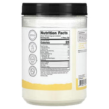 Cheese powder seasoning jar with Nutrition Facts panel and black lid
