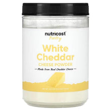 Nutricost Pantry white cheddar cheese powder jar with black lid