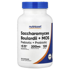 Nutricost Saccharomyces Boulardii + MOS, 120 Capsules – Probiotic Supplement