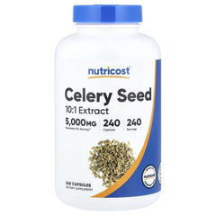 Nutricost Celery Seed, 500 mg, 240 Capsules – Herbal Dietary Supplement