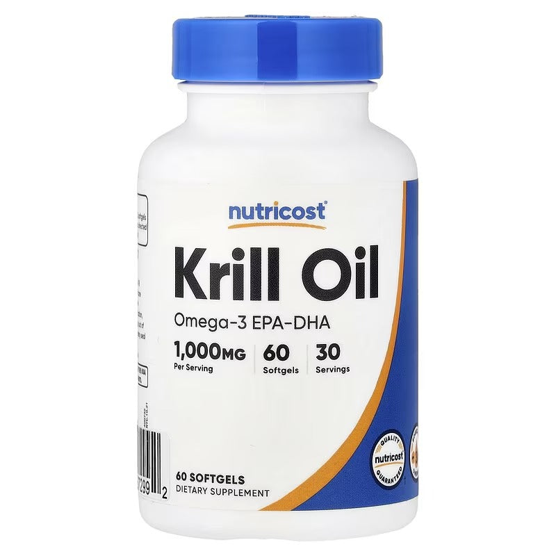 Nutricost Krill Oil, 500 mg, 60 Softgels – Omega-3 Dietary Supplement