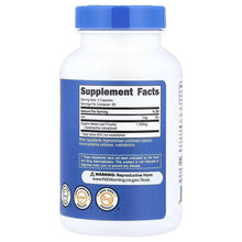 Supplement Facts label on neem leaf azadirachta indica capsule bottle, blue back