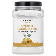 Nutricost Pantry organic potato starch jar, clear plastic with black cap
