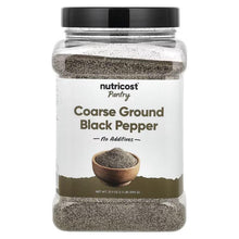 Nutricost Pantry coarse ground black pepper jar, front label and net weight