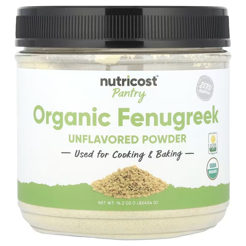 Nutricost, Pantry, Organic Fenugreek Powder, Unflavoured, 16.2 oz (454 g)