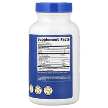 Extra virgin olive oil supplement bottle back label with Supplement Facts panel