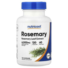 Nutricost Rosemary leaf extract supplement bottle, 120 capsules, blue cap