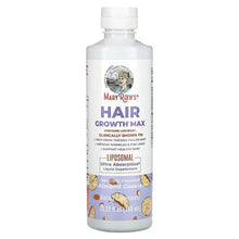 Dietary supplement bottle MaryRuth's Hair Growth Max, almond biscuit flavor, front label