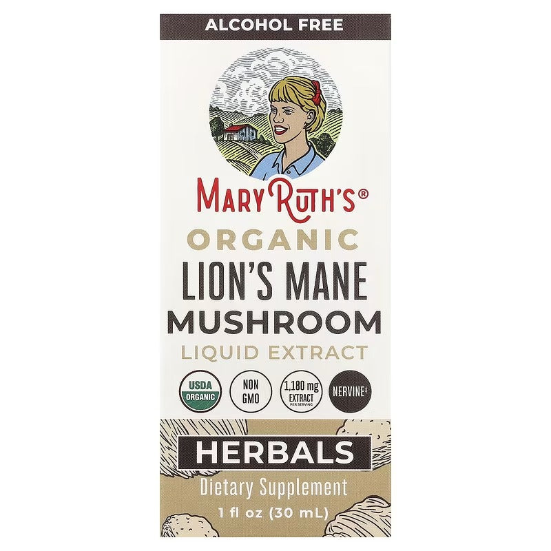 MaryRuth's, Organic Lion's Mane Mushroom Liquid Extract, Alcohol Free, 1 fl oz (30 ml)