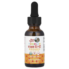 MaryRuth's Organic Toddler Vitamin D3 + K2 Liquid Drops, Unflavoured, 1 fl oz (30 ml) – For Ages 1–3 Years