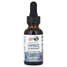 Organic lymphatic support liquid extract bottle with black dropper, herbal blend