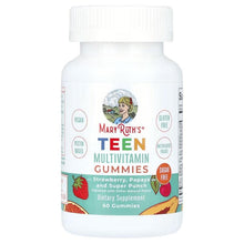 MaryRuth's Teen multivitamin gummies bottle, strawberry papaya & punch