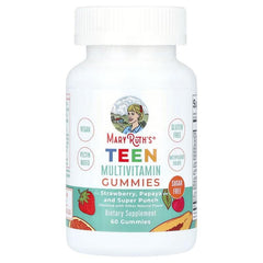 MaryRuth's Teen Multivitamin Gummies, Sugar Free, Strawberry, Papaya & Super Punch, 60 Gummies