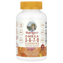 MaryRuth's, علكة أوميغا 3-6-7-9، بالخوخ والمانجو والمشمش، 120 قطعة علكة