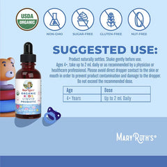 MaryRuth's, Organic Kids Liquid Probiotic, 4 + Years, Unflavoured, 2 Billion CFU, 1 fl oz (30 ml)