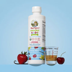 MaryRuth's Organic Kids Multivitamin Liposomal, Ages 4–13 Years, Strawberry Cherry Vanilla, 15.22 fl oz (450 ml)