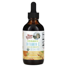 Organic Vitamin C liquid drops bottle, orange vanilla, 4 fl oz (120 ml)