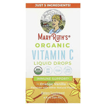 Organic Vitamin C liquid drops box, orange vanilla flavor, 4 fl oz (120 ml)