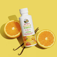 Liposomal Vitamin C liquid supplement bottle with citrus slices