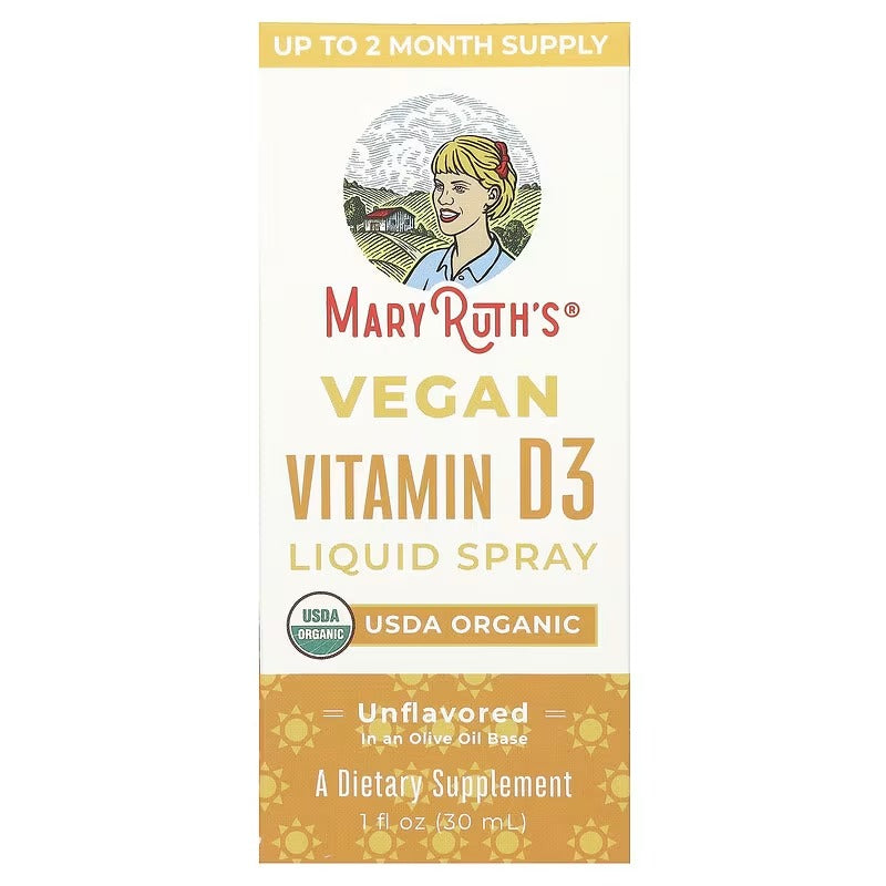 MaryRuth's, Vegan Vitamin D3 Liquid Spray, Unflavoured, 1 fl oz (30 ml)