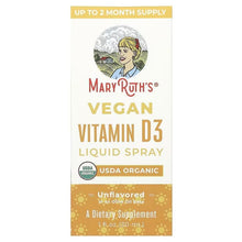 Vegan Vitamin D3 liquid spray supplement box, unflavoured, 1 fl oz (30 ml)