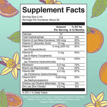 MaryRuth's infant multivitamin supplement facts panel for 6–12 months
