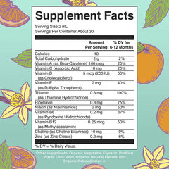 MaryRuth's, Organic Infant Multivitamin Liquid Drops, 6-12 Months, Orange Vanilla, 2 fl oz (60 ml)