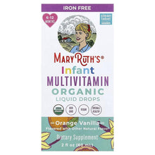 MaryRuth's infant multivitamin organic liquid drops box, orange vanilla flavor