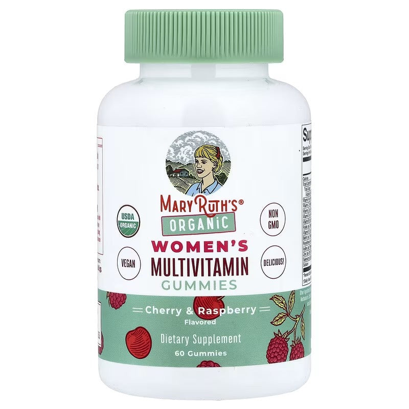MaryRuth's, Organic Women's Multivitamin Gummies, Cherry & Raspberry, 60 Gummies