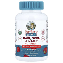 MaryRuth's, Organic Hair, Skin & Nails Gummies, Strawberry, 60 Gummies