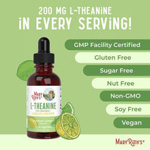 L-theanine liquid drops bottle with dropper, Lemon Lime flavor, 2 fl oz (60 ml)