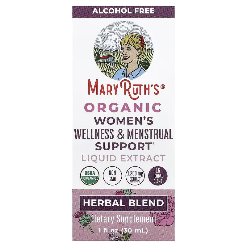 MaryRuth's, Organic Women's Wellness & Menstrual Support Liquid Extract, Alcohol Free, 1 fl oz (30 ml)