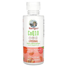 MaryRuth's CoQ10 liposomal citrus peach bottle, 7.6 fl oz, front label