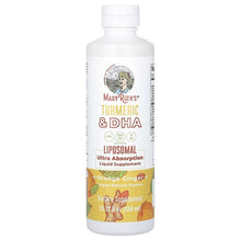 MaryRuth's Turmeric & DHA liposomal liquid supplement bottle, orange ginger front label