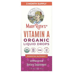 MaryRuth's, Organic Vitamin A Liquid Drops, Unflavoured, 750 mcg, 1 fl oz (30 ml)