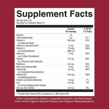 MaryRuth's toddler multivitamin liquid drops Supplement Facts nutrition panel