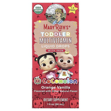 MaryRuth's toddler multivitamin liquid drops box, Orange Vanilla flavor, 1–3 years
