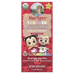 MaryRuth's, Organic Toddler Multivitamin Liquid Drops With Iron, 1-3 Years, Orange Vanilla, 1 fl oz (30 ml)