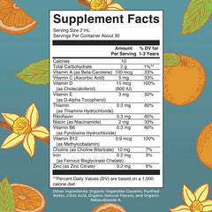 MaryRuth's, Organic Toddler Multivitamin Liquid Drops With Iron, 1-3 Years, Orange Vanilla, 2 fl oz (60 ml)