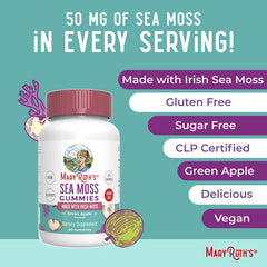 MaryRuth's, Sea Moss Gummies, Green Apple, 60 Gummies (25 mg per Gummy)