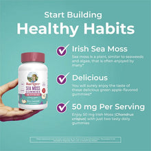 MaryRuth's sea moss gummies bottle held in hand, Healthy Habits label shown.