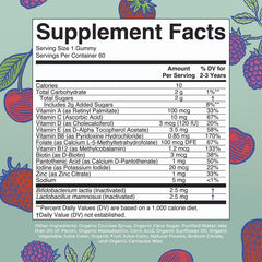 MaryRuth's, Organic Toddler Multivitamin & Postbiotics Gummies, Mixed Berry & Cherry, 60 Gummies