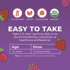 MaryRuth's, Organic Toddler Multivitamin Gummies, Mixed Berry & Cherry, 60 Gummies
